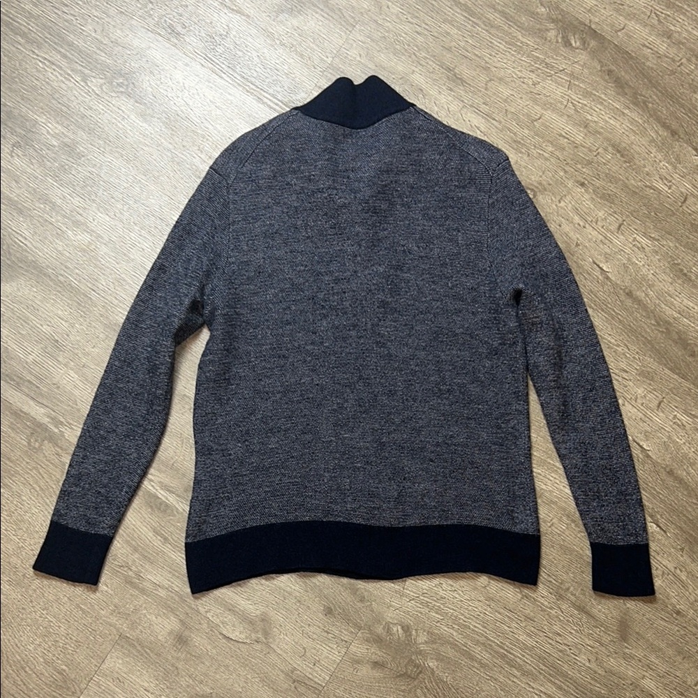 Untuckit Belguardo Jacquard Merino Wool 1/4 Zip Pullover Sweater - Picture 3 of 8